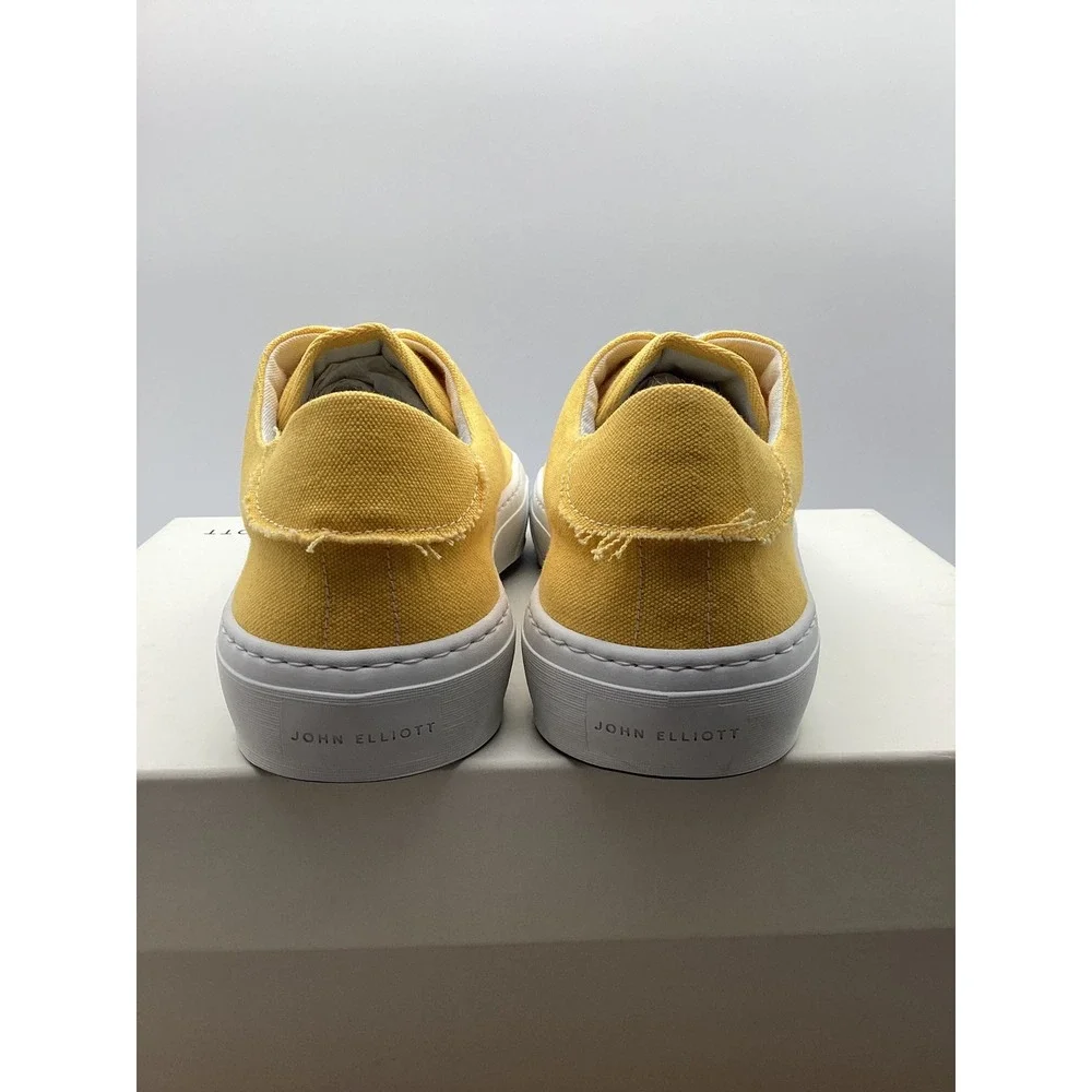John Elliott Yellow Canvas Low Top Sneakers Suede Trim Mens Size 42 IT 9‎ US